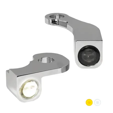 Heinz Bikes NANO Series Handlebar Turn Signals In Chrome Finish For Harley Davidson 2014-2022 Sportster Models (HBTSN-XL14-C-PL)