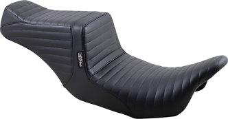 Le Pera TailWhip 2-Up Pleated Seat In Black For Harley Davidson 2008-2023 Touring Models (LK-587PT)