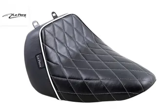 Le Pera Bare Bones White Diamond Stitched Seat For Harley Davidson 2018-2023 Softail FLFB/FLFBS Fat Boy Models (LYO-007DMWTP)