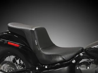 Le Pera Daytona 2-Up Basketweave Seat For Harley Davidson 2018-2023 Softail FLFB/FLFBS Fat Boy Models (LYO-543BW)