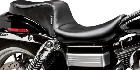 Le Pera Cherokee 2-Up Smooth Seat In Black For Harley Davidson 2004-2005 Dyna Wide Glide FXDWG Models (LF-023)