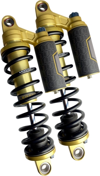 Legend Suspensions 13 Inch Gold Revo Arc Piggyback Coil Suspension With Heavy Duty Springs For Harley Davidson 1991-2017 Dyna Models  (1310-1915)