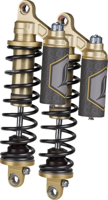 Legend Suspensions 13 Inch Gold Revo Arc Piggyback Coil Suspension With Heavy Duty Springs For Harley Davidson 2004-2022 Sportster Models (Excludes Superlow) (1310-1919)
