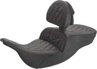Saddlemen Roadsofa Lattice Stitched Seat With Drivers Backrest For Harley Davidson 1997-2007 Touring FLHT & FLHR Models (897-07-182BR)