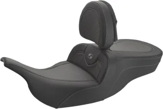 Saddlemen Roadsofa Carbon Fiber Seat With Drivers Backrest For Harley Davidson 1997-2007 Touring FLHT & FLTR Models (08011391)