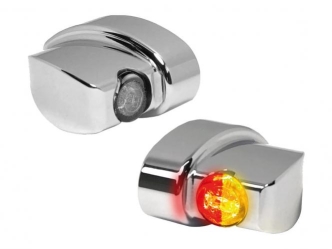 Heinz Bikes NANO Series Winglets 3-In-1 Turn Signals, Brake & Taillights in Chrome Finish For 1999-2024 H-D Models (HBWLN-3TS-C)