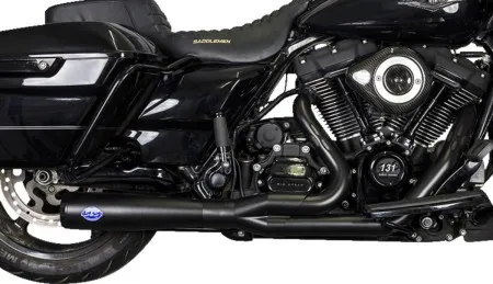 S&S Cycle Diamondback 2-1 50 State Exhaust System In Guardian Black With Black Endcap For Harley Davidson 2017-2024 Touring M8 Models (550-1027A)