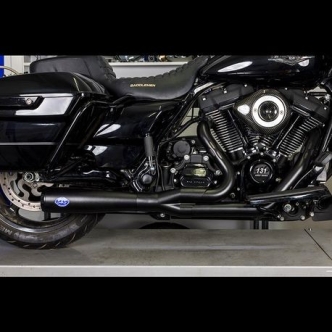 S&S Cycle Diamondback 2-1 50 State Exhaust System In Guardian Black With Black Endcap For Harley Davidson 2017-2024 Touring M8 Models (550-1027A)