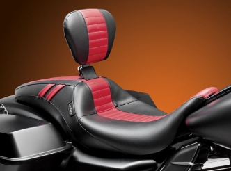 Le Pera Outcast GT Seat In Black With Red Daddy-O Inlay For Harley Davidson 2008-2023 Touring Models (LK-987BRGTRPT)
