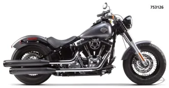 Two Brothers Racing 3 Inch Shorty Slip-Ons In Black For 2007-2017 Softail Deluxe & 2009-2011 Crossbones Models (005-4140499D-B)