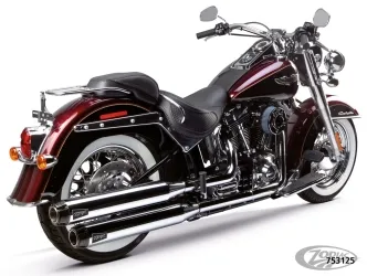 Two Brothers Racing 3 Inch Shorty Slip-Ons In Chrome For 2007-2017 Softail Deluxe & 2009-2011 Crossbones Models (005-4140499D)