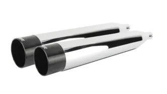 Two Brothers Racing Slip-On In Chrome With Black Endcap For 1995-2016 Touring & Trike Models (005-4380499D)