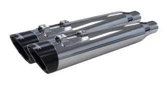 Two Brothers Racing Slip-On In Chrome With Black Slash Endcap For 2017-2024 Touring Models (005-4560499D-S)