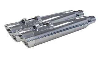 Two Brothers Racing Slip-On In Chrome With Polished Endcap For 2017-2024 Touring Models (005-4560499D-PS)