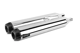 Two Brothers Racing Slip-On In Chrome With Carbon Fibre Endcap For 2017-2024 Touring Models (005-4550499D)