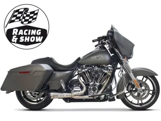 Two Brothers Racing 2-Into-1 Shorty Racing Exhaust in Raw Finish For 2018-2024 Softail Fat Boy, Breakout and FXDR Motorcycles Models (005-5140199)