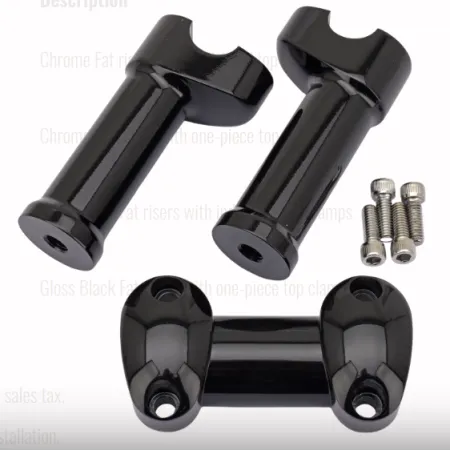 Zodiac 5 Inch Tall Fat Risers With One-Piece Top Clamps - Black - With 1 Inch Clamping Area (241592)