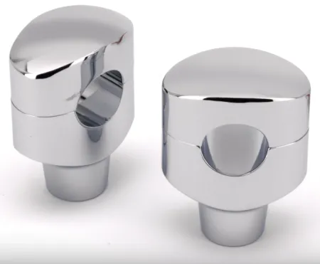 Zodiac 2 Inch Design Fusion Billet Oval Risers - Smoothie - Chrome - 1 Inch Clamping Area (241060)