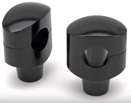 Zodiac 2 Inch Design Fusion Billet Oval Risers - Smoothie - Black - 1 Inch Clamping Area (241072)