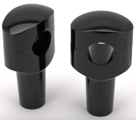 Zodiac 3 Inch Design Fusion Billet Oval Risers - Smoothie - Black - 1 Inch Clamping Area (241075)