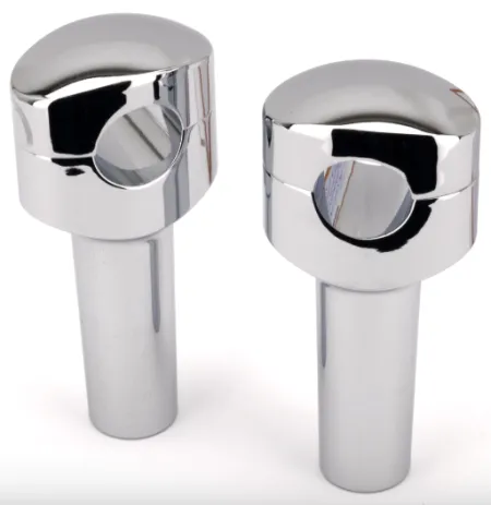 Zodiac 4 Inch Design Fusion Billet Oval Risers - Smoothie - Chrome - 1 Inch Clamping Area (241066)
