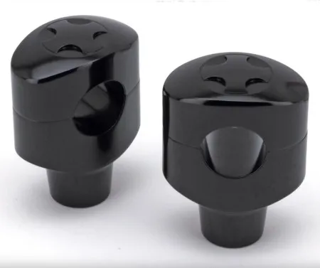 Zodiac 2 Inch Design Fusion Billet Oval Risers - Crossblade - Black - 1 Inch Clamping Area (241074)