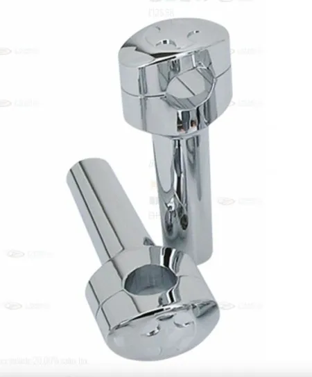 Zodiac 4 Inch Design Fusion Billet Oval Risers - Crossblade - Chrome - 1 Inch Clamping Area (241068)