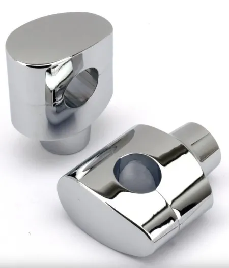 Zodiac 2 Inch Design Fusion Billet Tapered Oval Risers - Smoothie - Chrome - 1 Inch Clamping Area (241085)