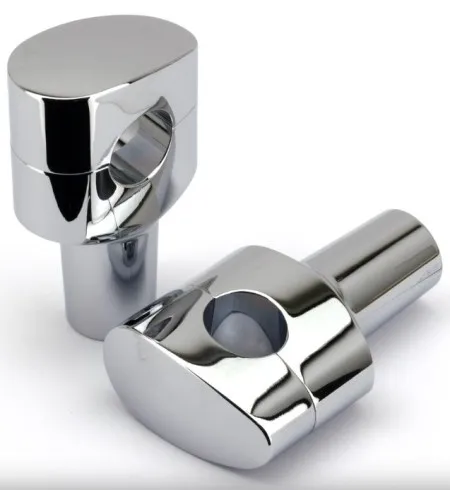 Zodiac 3 Inch Design Fusion Billet Tapered Oval Risers - Smoothie - Chrome - 1 Inch Clamping Area (241088)