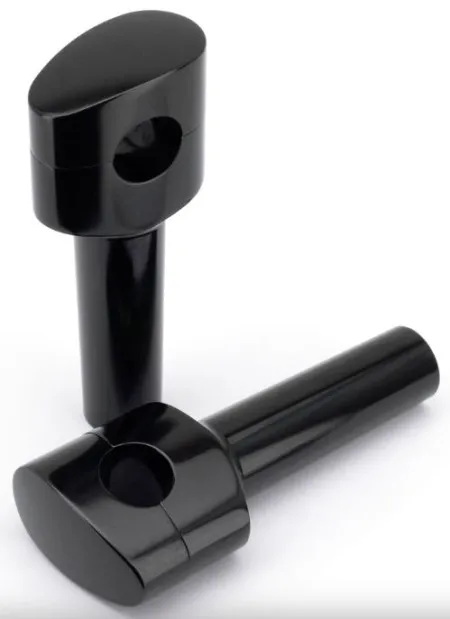 Zodiac 5 Inch Design Fusion Billet Tapered Oval Risers - Smoothie - Black - 1 Inch Clamping Area (732006)