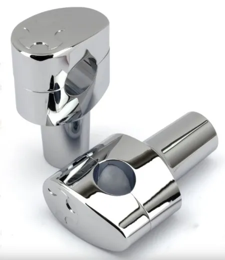 Zodiac 3 Inch Design Fusion Billet Tapered Oval Risers - Crossblade - Chrome - 1 Inch Clamping Area (241090)