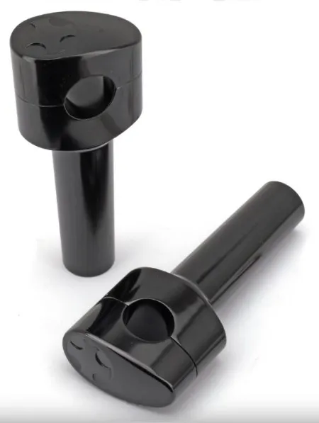 Zodiac 5 Inch Design Fusion Billet Tapered Oval Risers - Crossblade - Black - 1 Inch Clamping Area (241108)