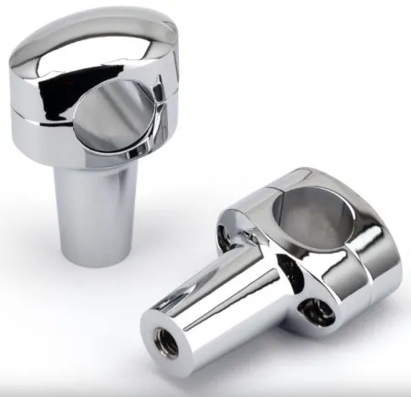 Zodiac 3 Inch Tall Fusion II Fat Bar Risers - Chrome - With 1 1/4 Inch Clamping Area (241043)