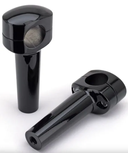 Zodiac 5 Inch Tall Fusion II Fat Bar Risers - Black - With 1 1/4 Inch Clamping Area (241056)