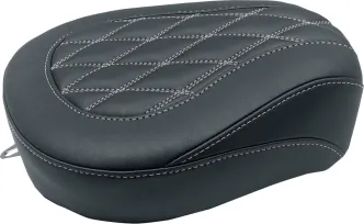 Mustang Wide Tripper Passenger Seat With Grey Stitching For Harley-Davidson 2008-2024 Touring Models (76648GM)