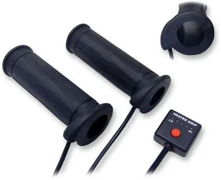 Koso 7/8 Inch Rubber Heated Grips in Black Finish For 7/8 Inch Handlebars (AM10700E)