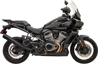 Bassani 4 Inch Stainless Steel Slip-On Muffler In Black For Harley Davidson 2021-2022 Pan America Models (1P187SSB)