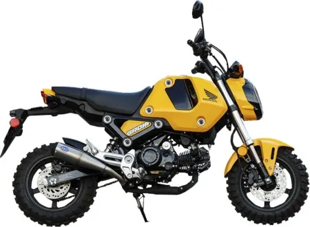 S&S Cycle Grand National Slip-On Muffler In Stainless Steel With Black End Cap For Honda 2022-2024 Grom Models (550-1072)