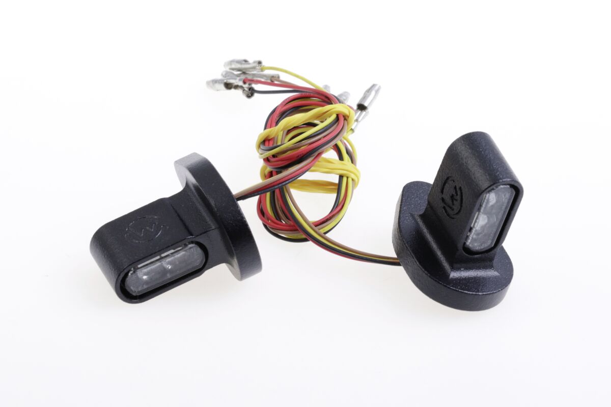 Cult Werk Shorty LED 3 In 1 Turn Signals With Bracket In Black With