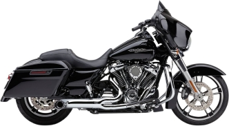 Cobra Turn Out 2 Into 1 Exhaust System In Chrome With Black Tip For Harley Davidson 2017-2023 Touring Models (6271)