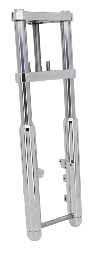 Zodiac Complete Slim Bubba 927mm Long, 0 Degree Rake Front Forks In Polished Finish For Custom Fitment (702069)