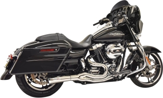 Bassani Road Rage II Mid-Length 2 Into 1 Exhaust System With Megaphone Muffler In Chrome For Harley Davidson 1995-2006 Touring Models (1F61C)