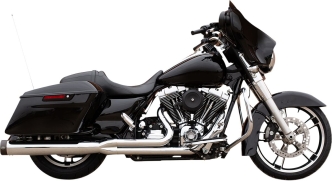S&S Cycle Sidewinder 2 Into 1 Exhaust System In Chrome With Black End Cap For Harley Davidson 2007-2016 Touring Models (550-0771B)