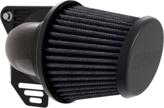 Vance & Hines VO2 Falcon Air Cleaner In Black Finish With Weaved Carbon Fibre Elbow For 2008-2017 HD Softail, Touring And Trike Models (40051)