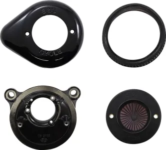 S&S Stealth Air Stinger Kit With Gloss Black Teardrop Cover For 1999-2017 HD Dyna, Softail And Touring Models (170-0722A)