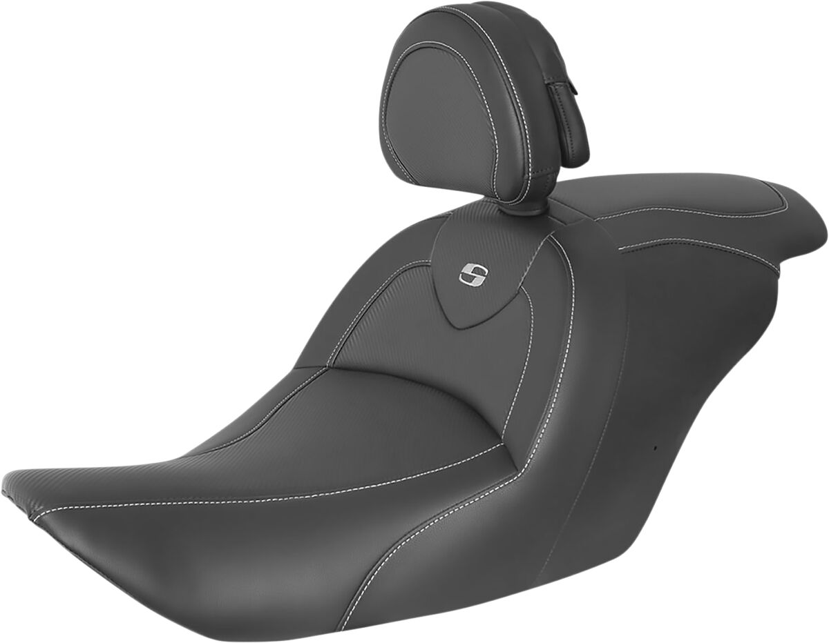 Saddlemen Roadsofa Carbon Fiber Seat With Drivers Backrest For Honda ...