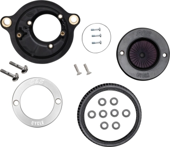 S&S Stinger Air Cleaner Kit In Black Finish With Aluminium Trim Ring For HD M8 Softail And Touring Models (170-0714A)