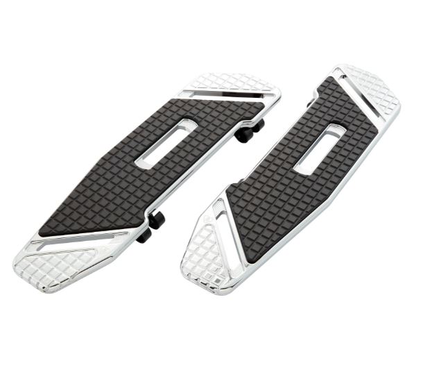 Pedane Cromate Harley Softail Dyna Touring 1986-2017 | Gomma Antiscivolo, Kit Anteriore 1 Paio