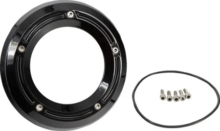 Trask Performance Assault Series Derby Cover With Window In Gloss Black For 2019-2024 Softail & 2018 Softail Sport Glide (TM-0042BK)