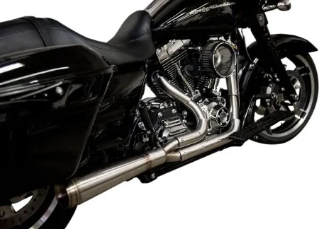 Trask Performance Assault 2:1 Exhaust System In Brushed Stainless For Harley Davidson 2007-2016 Touring Models (TM-5000)